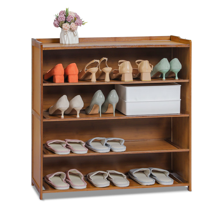 特別価格MoNiBloom Bamboo Large Shoe Storage Cabinet Shelf Stand